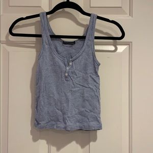 Brandy Melville striped light blue tank top